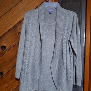 Sweater with built in blouse